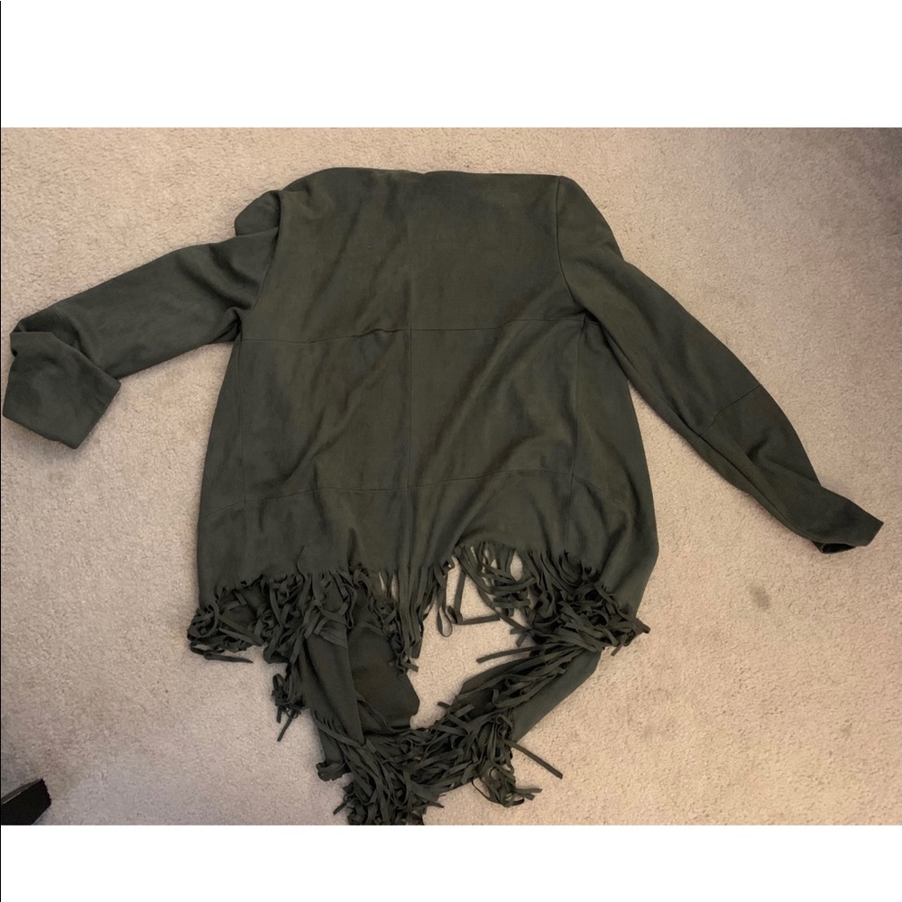 Olive Green Fringe Jacket